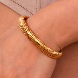 Steel Bracelets Steel Bracelet - stretchable - 10 mm, 16 mm - Steel and Gold Color