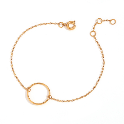 Steel Bracelets Steel Bracelet - Circle 17+2 cm - Steel and Gold Color