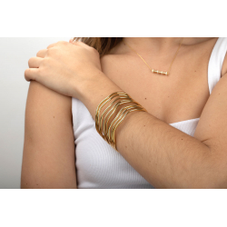 Pulsera Acero Liso Pulsera Acero Ola - Esclava 71 MM - Color Oro