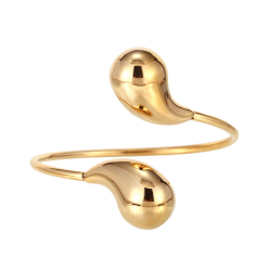 Pulsera Acero Liso Pulsera Acero Lágrima 31 mm - Eslclava 65 mm - Color Oro