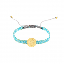 Pulsera Acero Liso Pulsera Acero - Virgen del Rocio - 12 mm - Color Oro y  Color Plata