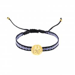Pulsera Acero Liso Pulsera Acero - Virgen del Carmen - 12 mm - Color Oro y Color Plata