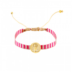 Pulsera Acero Liso Pulsera Acero - Virgen del Pilar - 12 mm - Color Oro y Color Plata