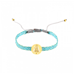 Pulsera Acero Liso Pulsera Acero -  Virgen de la Covadonga  - 12 mm - Color Oro y Color Plata
