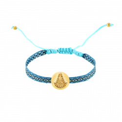 Pulsera Acero Liso Pulsera Acero -  Virgen del Rocio  - 12 mm - Color Oro y Color Plata