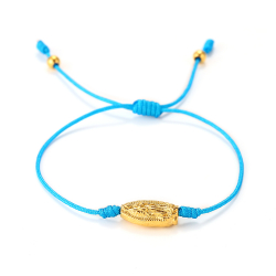 Pulsera Acero Liso Pulsera Acero - Virgen de Guadalupe - Ajustable -15*8 mm - Color Oro