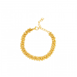 Armbänder Glattes Edelstahl Stahlarmband – Perlen – 17+5 cm – Gold