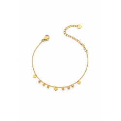 Armbänder Glattes Edelstahl Stahlarmband – Herzen – 14 + 4 cm – Gold und Stahl