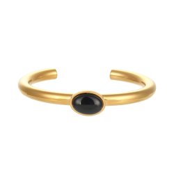 Steel Stone Bracelets Mineral Steel Bracelet - 67 cm - Gold Plated and Rhodium Silver