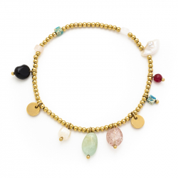 Steel Stone Bracelets Mineral Steel Bracelet - Multi - Gold Plated