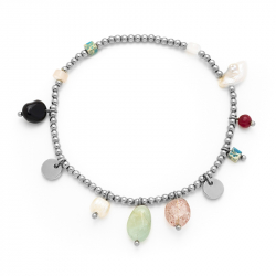 Steel Stone Bracelets Mineral Steel Bracelet - Multi - Gold Plated