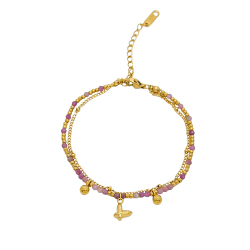 Pulsera Acero Mineral Pulsera Acero Mineral - Mariposa -  17 + 4 cm - Color Oro