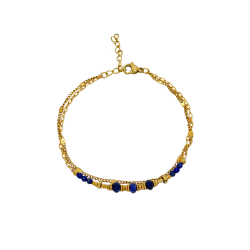 Pulsera Acero Mineral Pulsera Acero Mineral - Bolas -  17 + 4 cm - Color Oro