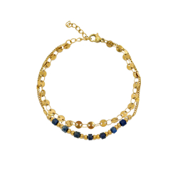 Pulsera Acero Mineral Pulsera Acero Mineral - Chapas -  17 + 4 cm - Color Oro