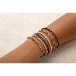 Steel Stone Bracelets Steel Bracelet - Natural Mineral - 17 + 3 cm - Gold-Colored