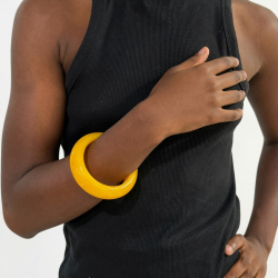 Bracelets Acier Minéral Bracelet minéral en résine lisse - 82 mm - Jaune