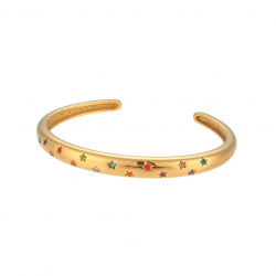 Armbänder Edelstahl Zirkonia Stahlarmband - Armreif 62 mm - Zirkonia - Vergoldet