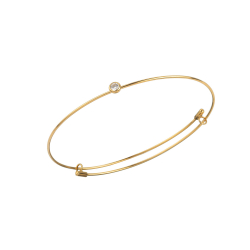 Pulsera Acero Circonita Pulsera Acero - Circonita - 50mm Estirable - Color Oro y Acero