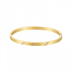 Pulsera Acero Circonita Pulsera Acero Esclava - Circonita - 63mm - Bañado Oro