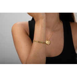 Steel Zirconia Bracelets Steel Bracelet - Multi-Colored Zirconia - Bismarck - 18+5 cm - Gold and Silver