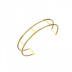 Pulsera Bronce Liso Pulsera Doble Bronce -  Escalava 68mm - Color Oro