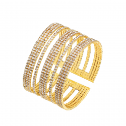 Bronze Zircon Bracelets Adaptable Bracelet - Bronze Stripes 42mm - Gold Color and Silver Color