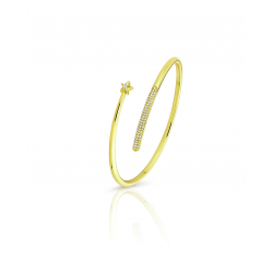 Bronze Zircon Bracelets Bangle Bracelet - Bronze Star 6mm - Gold Plated