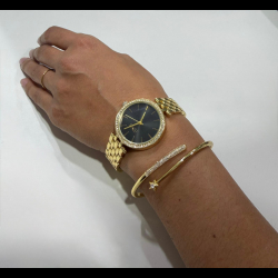 Pulsera Bronce Circonita Pulsera Esclava - Bronce Estrella 6mm - Bañado Oro