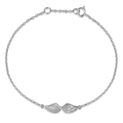 Armbänder Glattes Silber Armband Silber - Flügel 25 mm