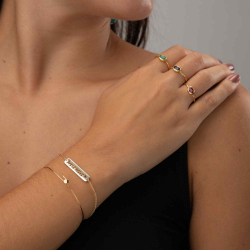 Silver Bracelets Silver Bracelet - Circle 53mm - Gold Plated Silver and Rhodium Silver_x000D_