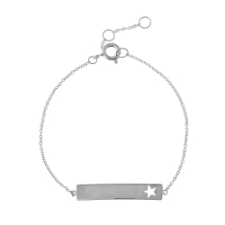 Silver Bracelets 925 Silver Bracelet - 28mm Star Plate
