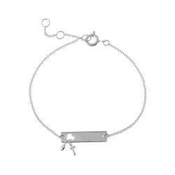 Armbänder Glattes Silber Armband Silber - Plakette Herz 20 mm