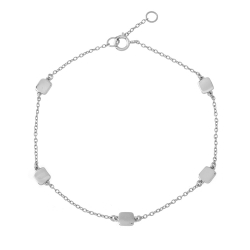 Bracelets Argent Lisse Bracelet Argent - Carré 4 mm