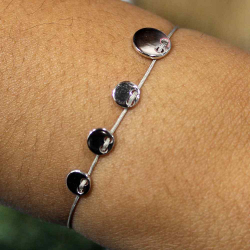 Bracelets Argent Lisse Bracelet - Macramé - 4 Cercles