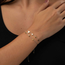 Bracelets Argent Lisse Bracelet - Macramé - 4 Triangles