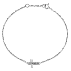 Bracelets Argent Lisse Bracelet Argent - 10x7 mm Croix