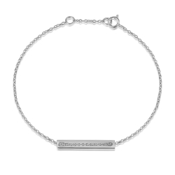 Armbänder Glattes Silber Armband Silber - Plakette 25 mm