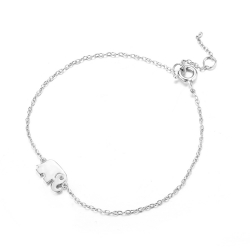 Armbänder Glattes Silber Armband Silber - Elefant 10 x 6 mm