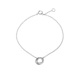 Bracelets Argent Lisse Bracelet Argent - 2 Cercles 14 mm