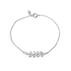 Bracelets Argent Lisse Bracelet - Feuille 26 mm