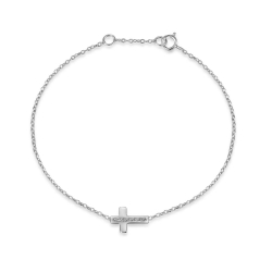 Bracelets Argent Lisse Bracelet Argent - Croix 11 mm