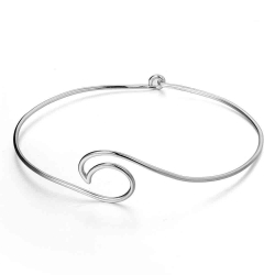 Bracelets Argent Lisse Bracelet Argent - Vague