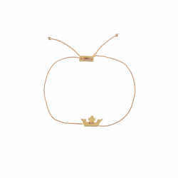 Pulsera Plata Lisa Pulsera Hilo - Corona 8*12mm