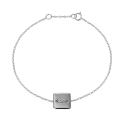 Bracelets Argent Lisse Bracelet Argent - Carré 8 mm