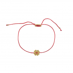 Pulsera Plata Lisa Pulsera Hilo - Trebol 8mm