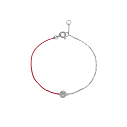 Silver Zircon Bracelets Bracelet Zirconia - Chain+Thread - 6MM