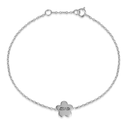 Bracelets Argent Lisse Bracelet Argent - Fleur 8 mm