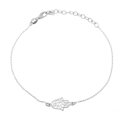 Armbänder Glattes Silber Armband Silber - Hand der Fatima 12 mm