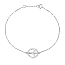 Pulsera Plata Lisa Pulsera Plata - Paz 10mm