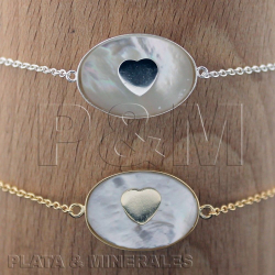 Silver Stone Bracelets Bracelet - Mother of Pearl and Heart